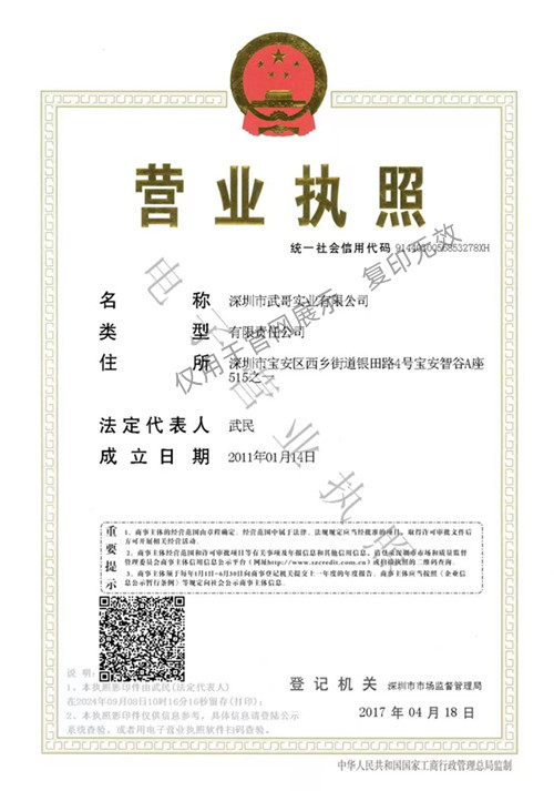 惠州市鹏城瑞科技有限公司营业执照