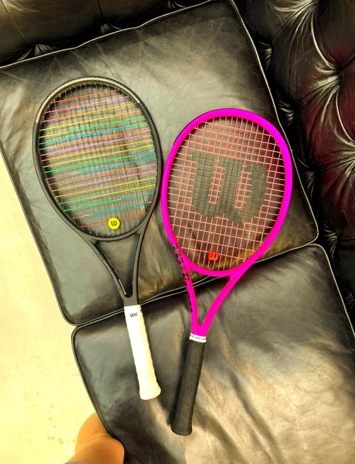 The wire of a tennis racket
